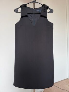 French Connection Black Sleeveless Shift Dress with Shoulder Bows